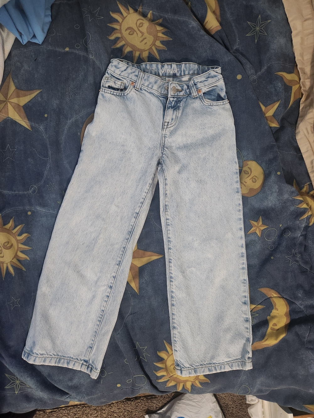 Cat & Jack Light Blue Wide-Leg Pierna Ancha Jeans